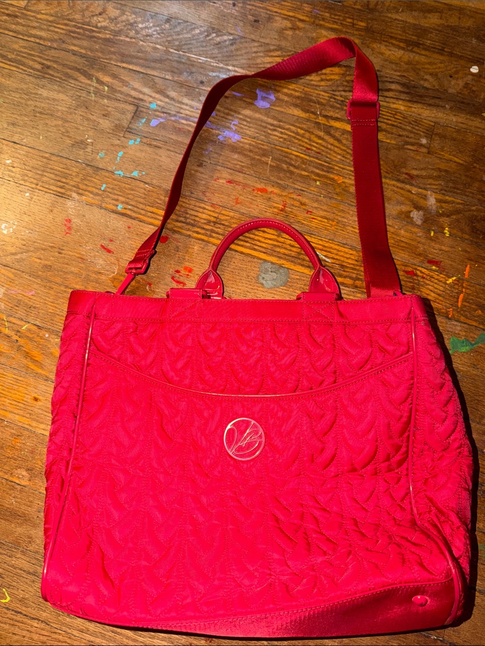 Vera Bradley Quilted Shoulder Tote in Bright Red